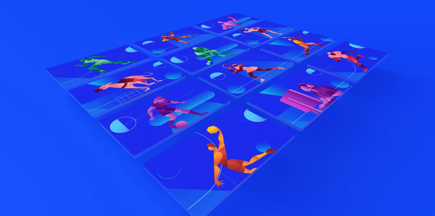 3D rendering of a blue star with multiple points on a white background